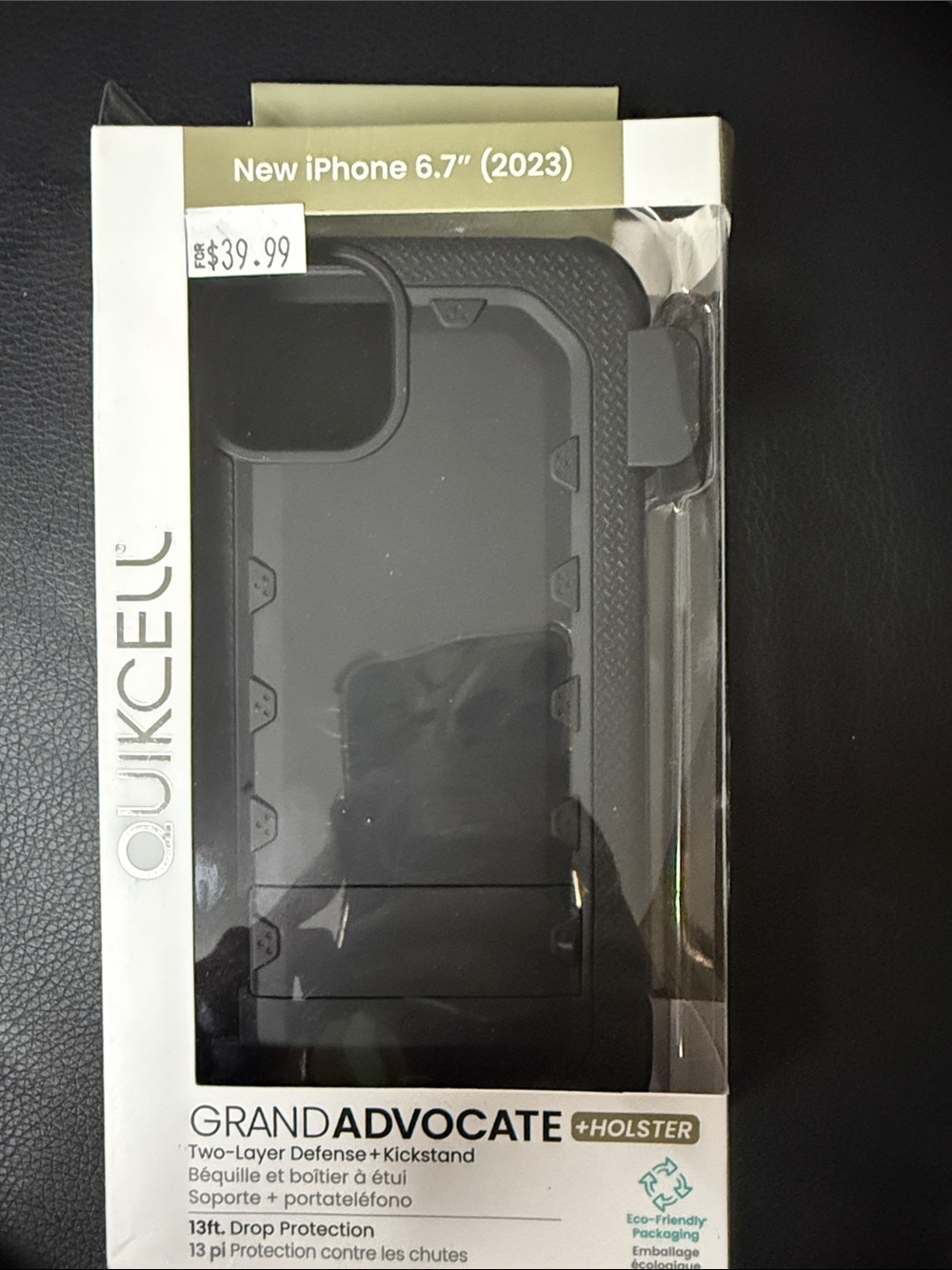 QUIKCELL Grand Advocate Black Phone Case with Holster for New iPhone 6.7" (2023)